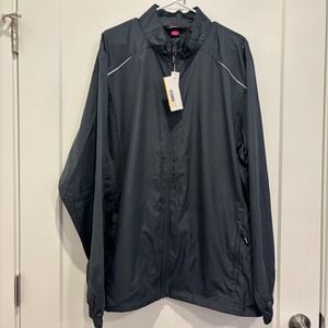 NWT Core 365 Mens Navy Blue Windbreaker Jacket Full Zip Reflective Tall XL